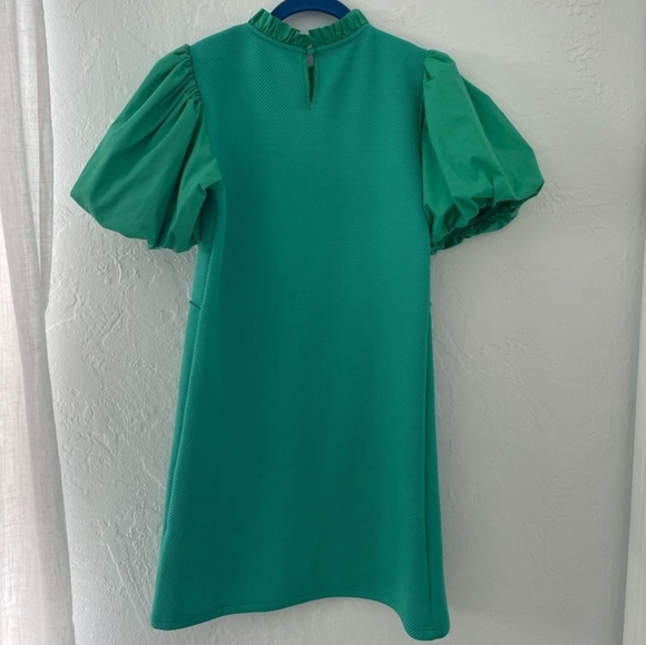 Anthropologie THML Frilled Neck Puff Sleeve Dress- Size Small - Picture 3 of 11